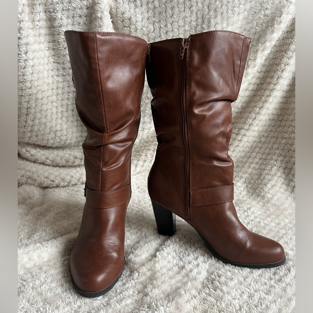 Style & Co. Womens Sachi Faux Leather Mid-Calf Boots